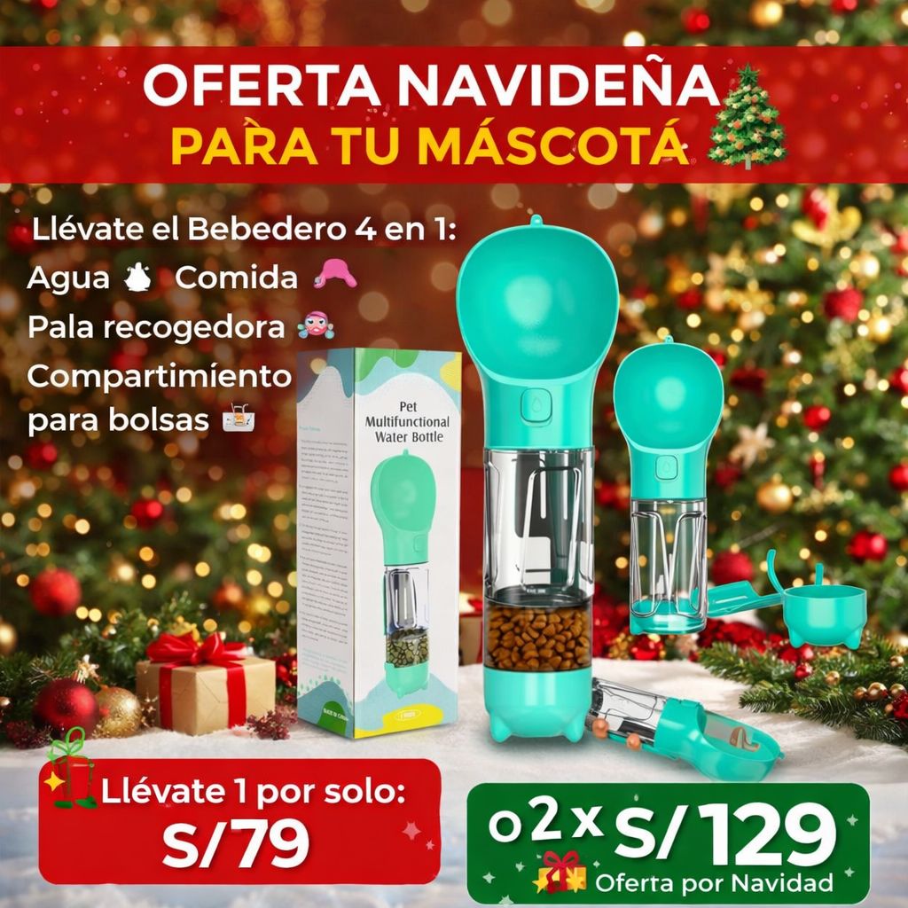 BOTELLA PORTATIL 4 EN 1 PARA MASCOTAS