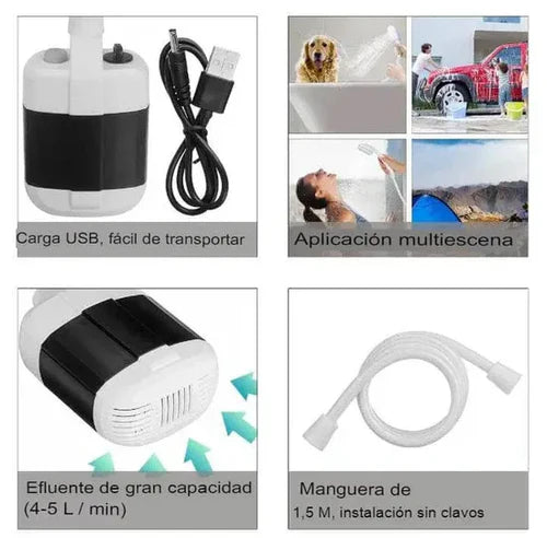 DUCHA PORTATIL ELECTRICA RECARGABLE USB